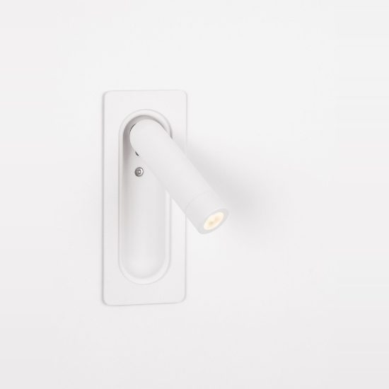 Applique da incasso per comodino camera da letto led 3w 3000k 17cm moderna bianca
