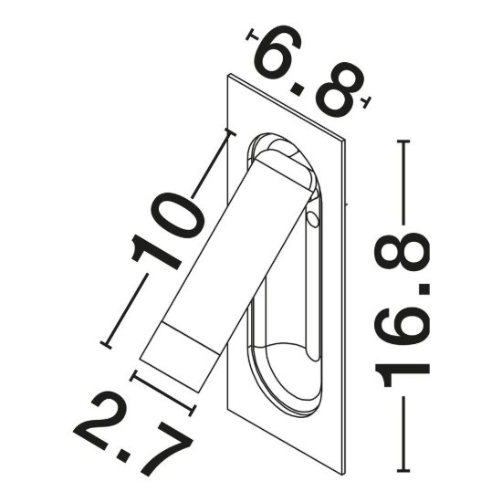 Applique da incasso per comodino camera da letto led 3w 3000k 17cm moderna bianca