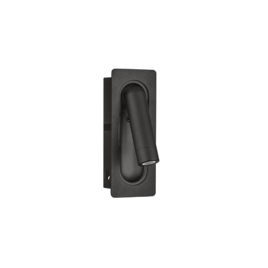 Applique da incasso per comodino camera da letto moderna nera led 3w 3000k 17cm