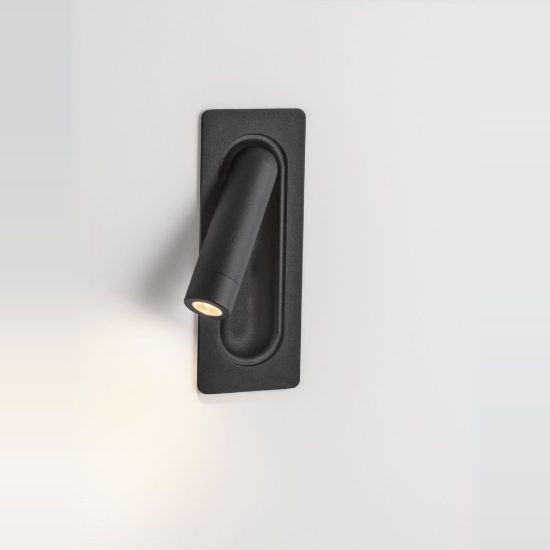 Applique da incasso per comodino camera da letto moderna nera led 3w 3000k 17cm