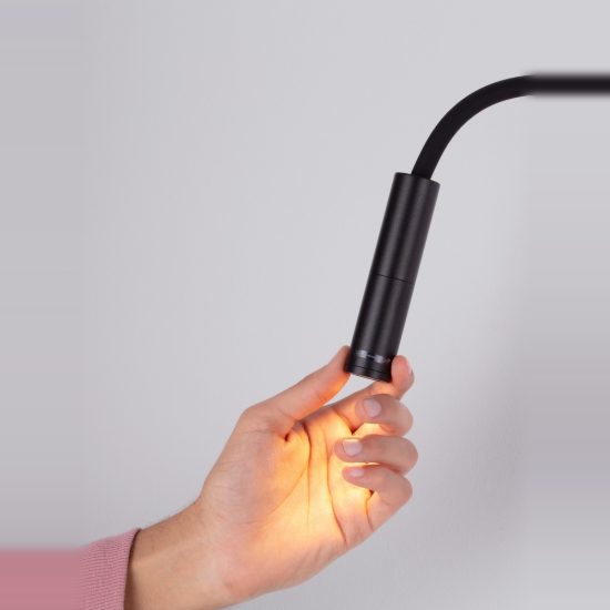 Applique per comodino camera da letto moderna cilindro nera led 6w 3000k