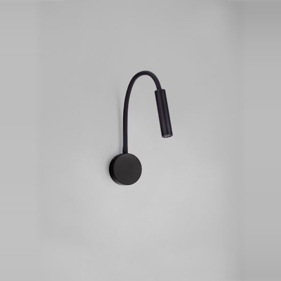 Applique per comodino camera da letto moderna cilindro nera led 6w 3000k