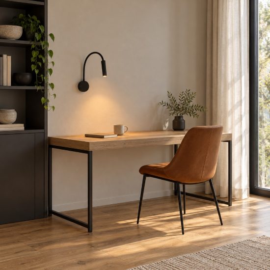Applique per comodino camera da letto moderna cilindro nera led 6w 3000k