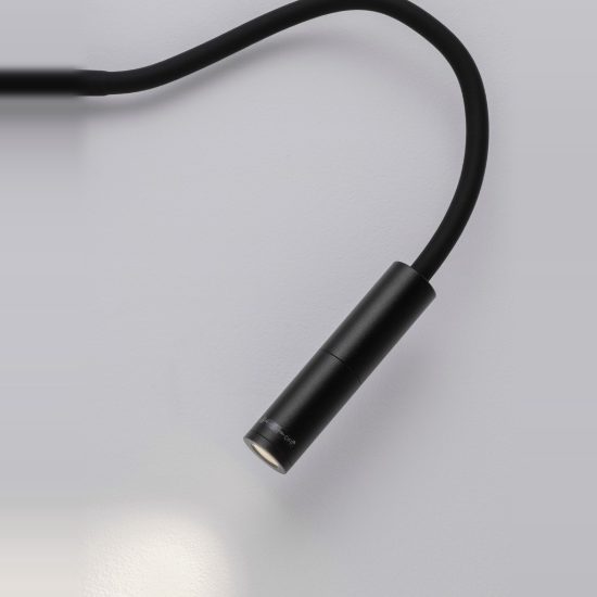 Applique per comodino camera da letto moderna cilindro nera led 6w 3000k