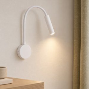 Applique per comodino camera da letto led 6w 3000k moderna cilindro bianca