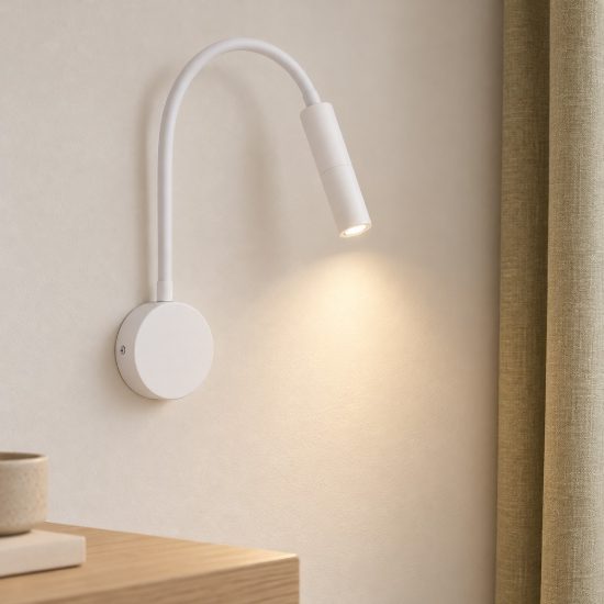Applique per comodino camera da letto led 6w 3000k moderna cilindro bianca