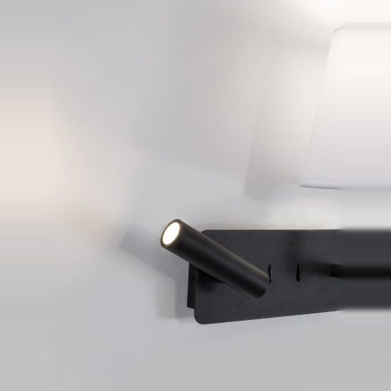 Applique per comodino camera da letto conica classica nero e bianco 28cm