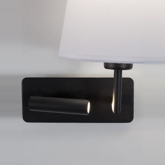 Applique per comodino camera da letto conica classica nero e bianco 28cm