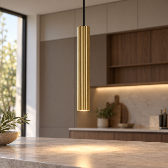 Maytoni calipso lampada a sospensione per cucina moderna cilindro ottone