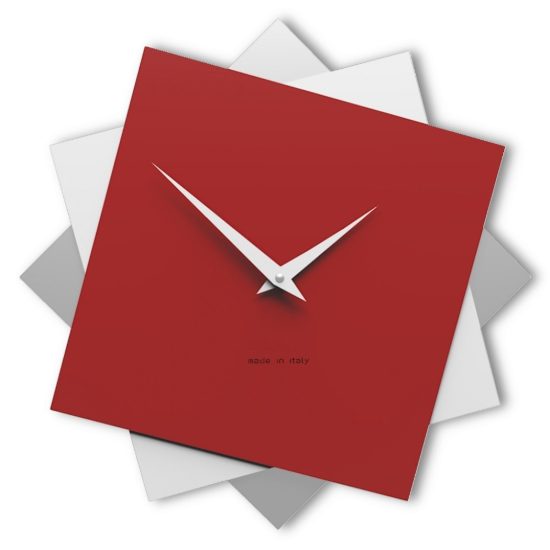 Orologio moderno da parete 35cm rosso rubino bianco grigio