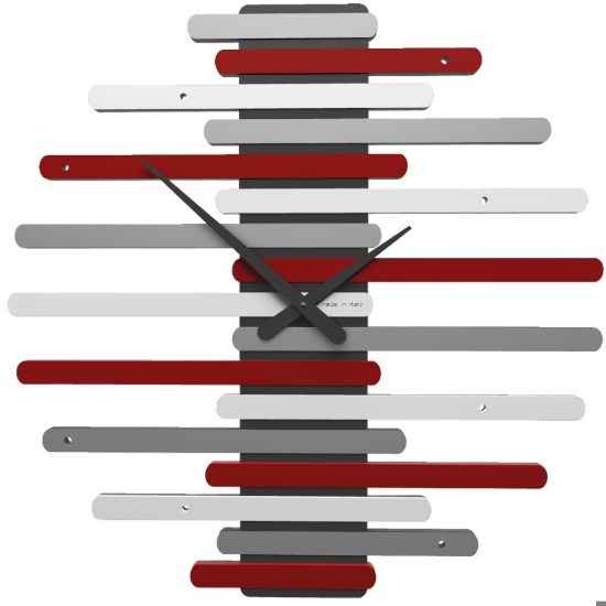 Orologio da parete per cucina rosso rubino grigio bianco in legno moderno