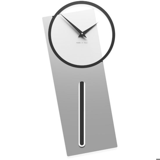 Orologio a pendolo moderno da parete sherlock legno colore alluminio