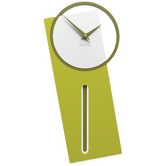 Orologio a pendolo moderno da parete legno colore verde cedro