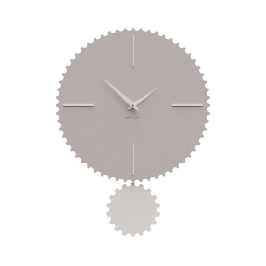 Orologio a parete con pendolo rotondo legno tortora