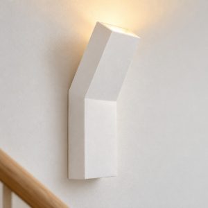 Applique in gesso da parete 8cm moderna bianca per soggiorno