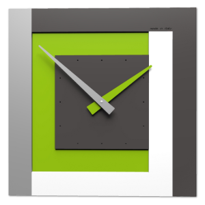 Clock40 stripes orologio a parete moderno verde mela bianco grigio