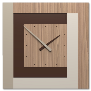 Grande orologio design da parete clock63 noce canaletto