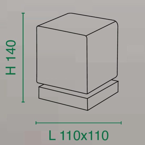 Fabas lampada da tavolo brenta cubo bianco led 6w 3000k