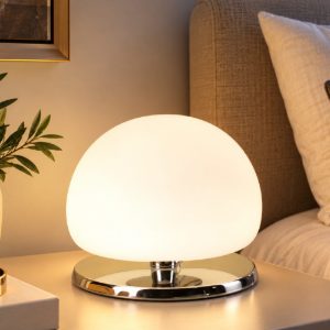Fabas luce morgana lampada da comodino per camera da letto cromo 3w dimmerabile