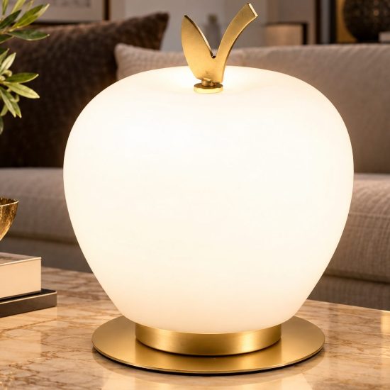 Fabas lampada da tavolo wendy mela bianco ottone satinato led 8w 3000k
