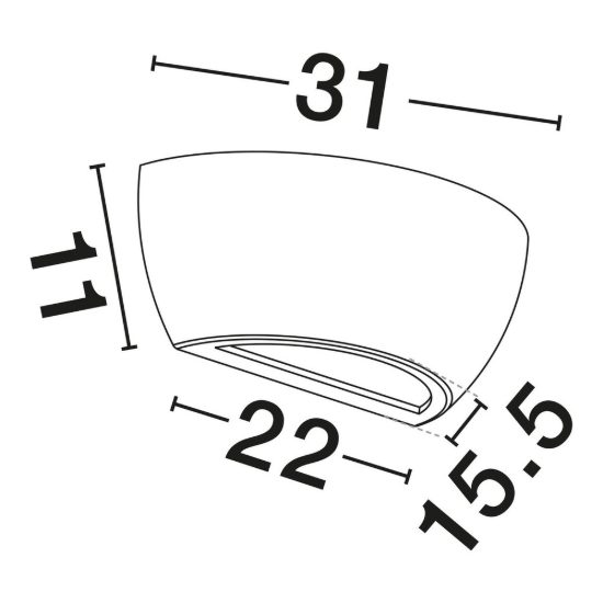Applique in gesso 32cm moderna curva bianca per soggiorno