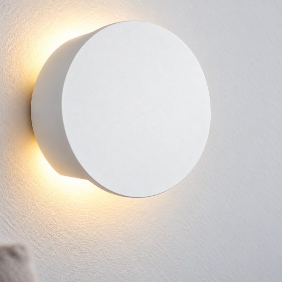 Applique in gesso lampada da parete moderna rotondo bianco per soggiorno