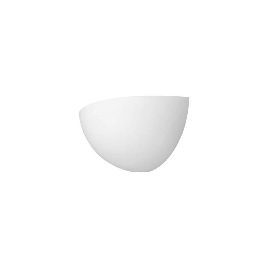 Applique di gesso 28cm moderna mezza luna bianca per soggiorno