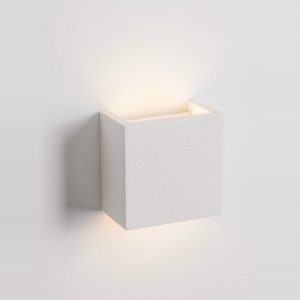 Applique in gesso 30cm moderna cubo bianca per soggiorno