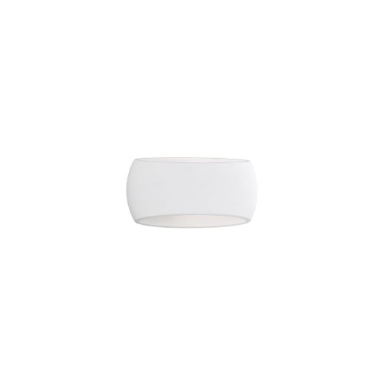 Applique in gesso da parete 30cm moderna ovale bianca per soggiorno