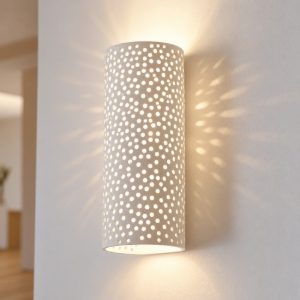 Applique da parete 12cm moderna cilindro bianco per soggiorno