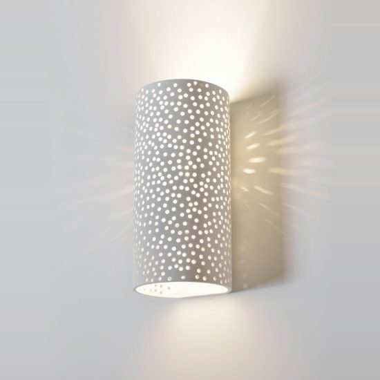 Applique da parete 12cm moderna cilindro bianco per soggiorno