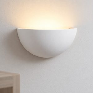Applique in gesso led 4w 3000k 6cm moderna cupola bianca per soggiorno