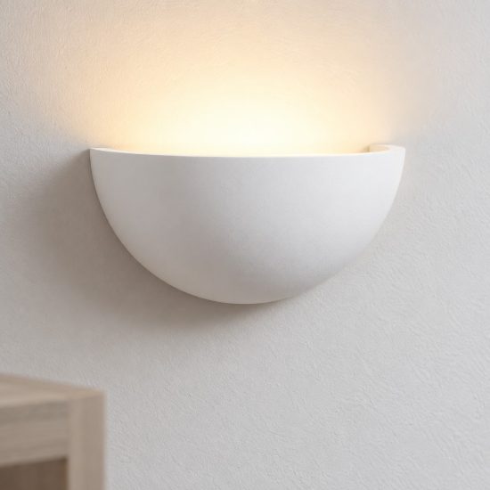 Applique in gesso led 4w 3000k 6cm moderna cupola bianca per soggiorno