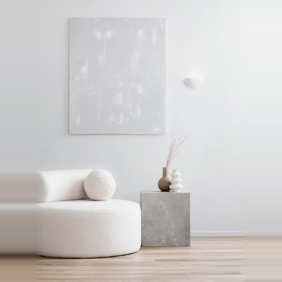 Applique in gesso led 4w 3000k 6cm moderna cupola bianca per soggiorno