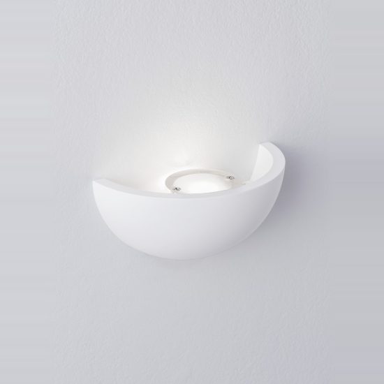 Applique in gesso led 4w 3000k 6cm moderna cupola bianca per soggiorno