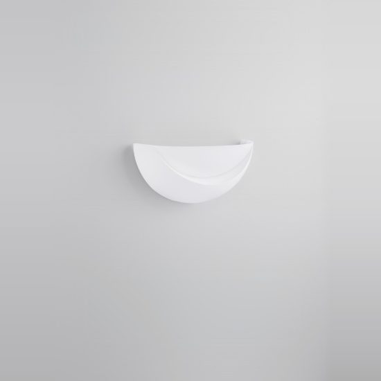 Applique in gesso da parete 34cm moderna sagomata bianca per soggiorno