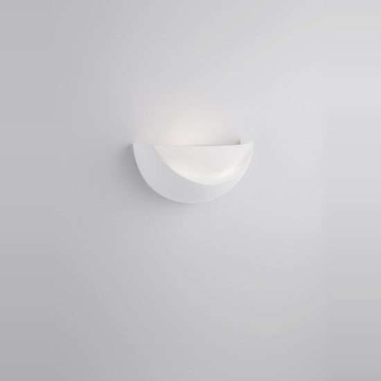 Applique in gesso da parete 34cm moderna sagomata bianca per soggiorno