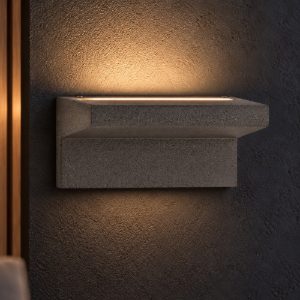 Applique in gesso da esterno moderna nera led 6w 3000k ip65 20cm