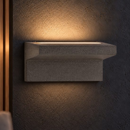 Applique in gesso da esterno moderna nera led 6w 3000k ip65 20cm