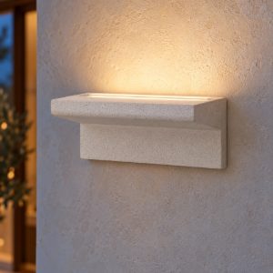 Applique in gesso da esterno led 6w 3000k ip65 moderna rettangolare bianca