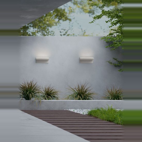 Applique in gesso da esterno led 6w 3000k ip65 moderna rettangolare bianca