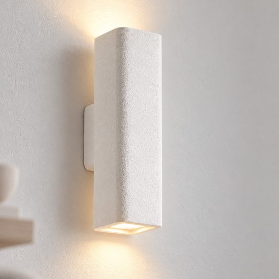 Applique in gesso da parete 8cm per cucina moderna quadrato bianco