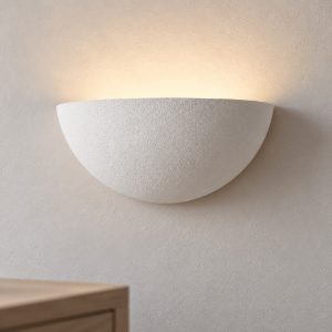 Applique in gesso da parete 28cm moderna cupola bianca per soggiorno