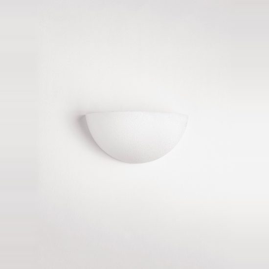 Applique in gesso da parete 28cm moderna cupola bianca per soggiorno