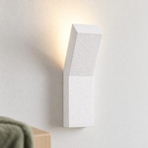 Applique in gesso da parete 8cm moderna rettangolare bianca per soggiorno