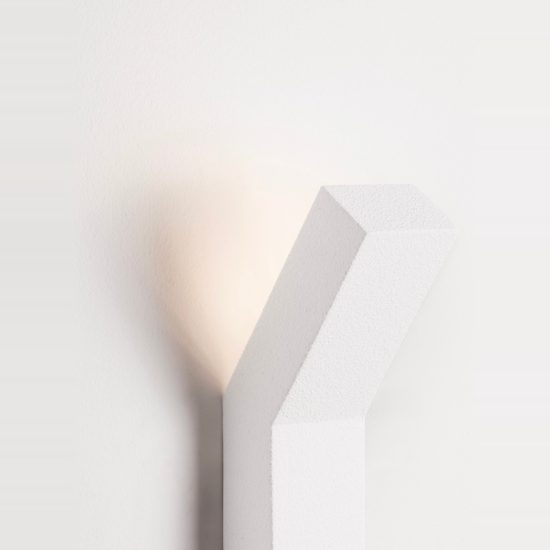 Applique in gesso da parete 8cm moderna rettangolare bianca per soggiorno