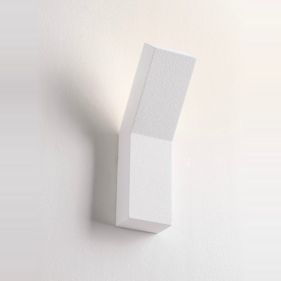 Applique in gesso da parete 8cm moderna rettangolare bianca per soggiorno