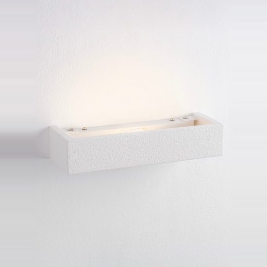 Applique in gesso da parete 28cm moderna rettangolare bianca per soggiorno