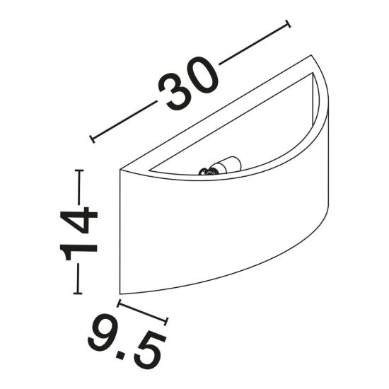 Applique in gesso da parete 30cm moderna curva bianca per soggiorno