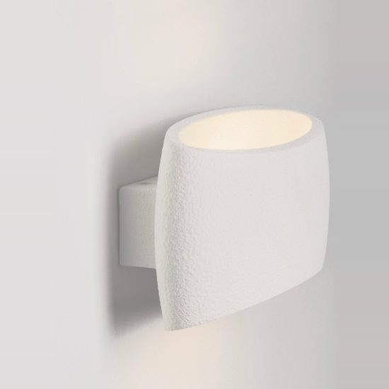 Applique in gesso da parete 30cm moderna bianca per soggiorno